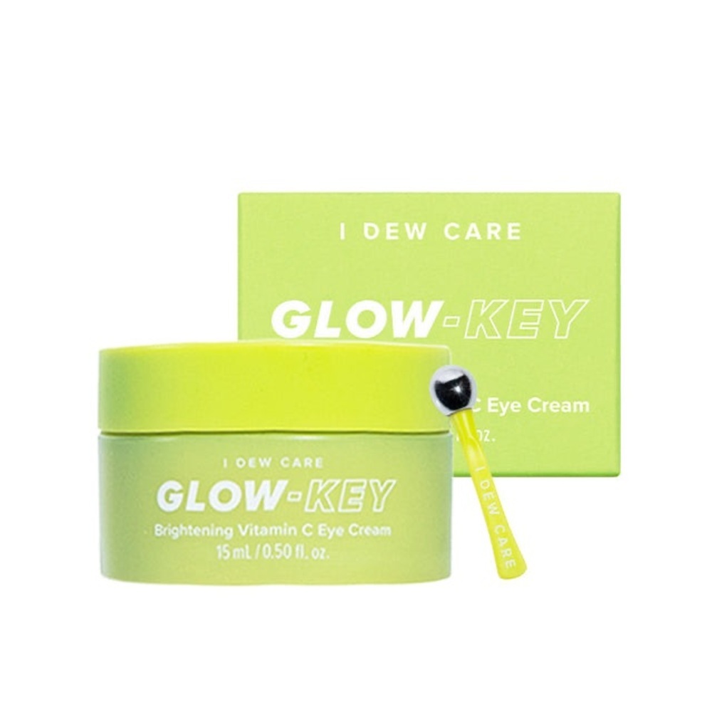 I Dew Care Glow-Key Brightening Vitamin C Eye‎ Cream + De-Puffing Applicator NWB